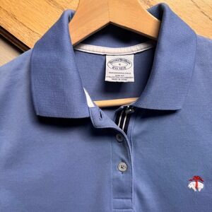 Brooks Brothers Mens Performance Polo Slim Fit Blue Short Sleeve Shirt S Preppy